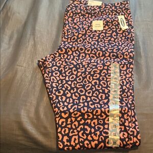 Old Navy Orange and Black Patterned Leggings